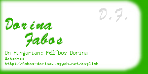 dorina fabos business card